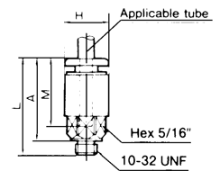 Male Connector Fitting 10-32 UNF Thread