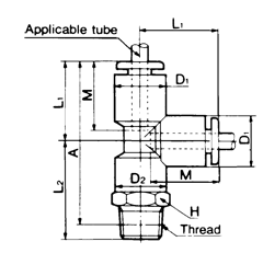Fitting - Male Rune Tee Diagram